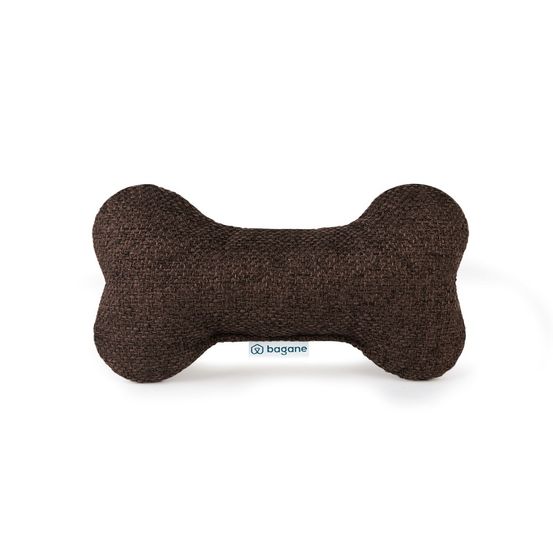 Dauphine - jouet os pour chien en tissu upcyclé chocolat, 20x12x6cm