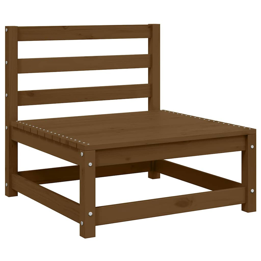 Canapé central de jardin marron miel bois de pin massif