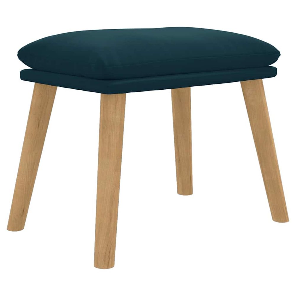 Repose-pied bleu 45x29,5x35 cm velours