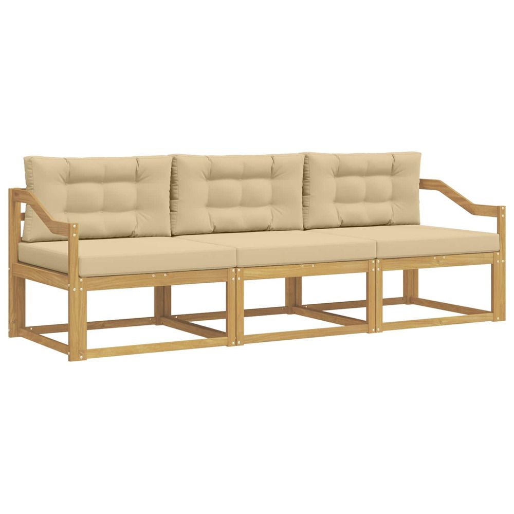 Ensemble de canapés d'extérieur 3 pc blanc et beige polyester