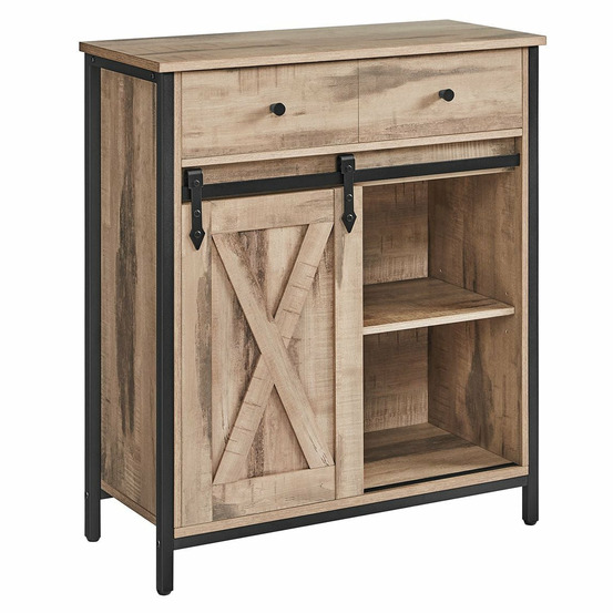 Meuble de rangement buffet placard de cuisine commode avec porte 30 x 70 x 80 cm coulissante imitation grange style industrie