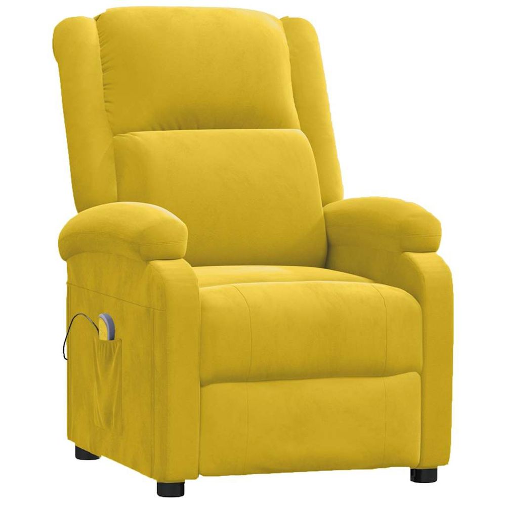 Fauteuil de massage jaune velours
