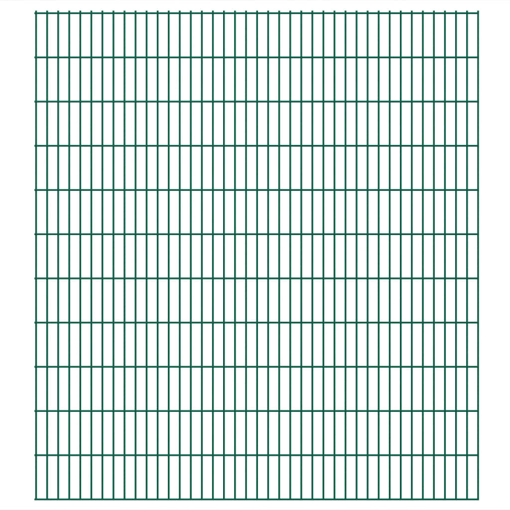 Panneaux de clôture de jardin 2d 2,008x2,23 m 20 m total vert