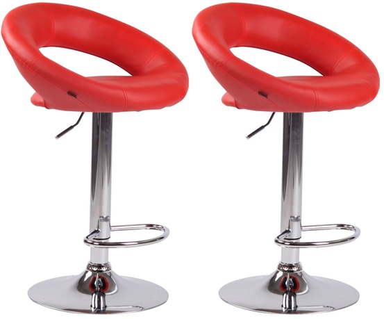 Lot de 2 tabourets de bar olinda simili cuir chromé