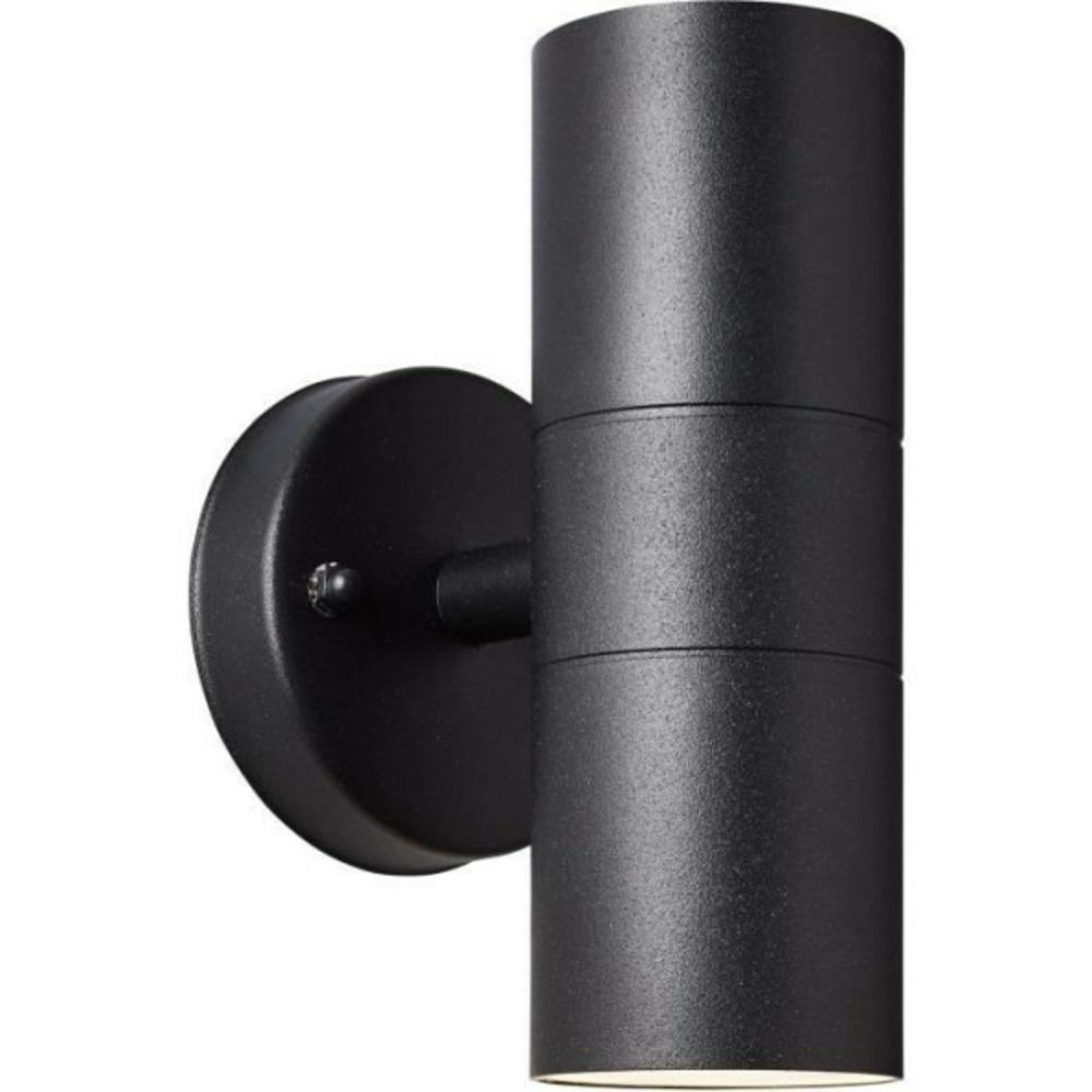 Applique murale extérieure jandy 2l noir métal/verre - - gu10 max 18w ip44