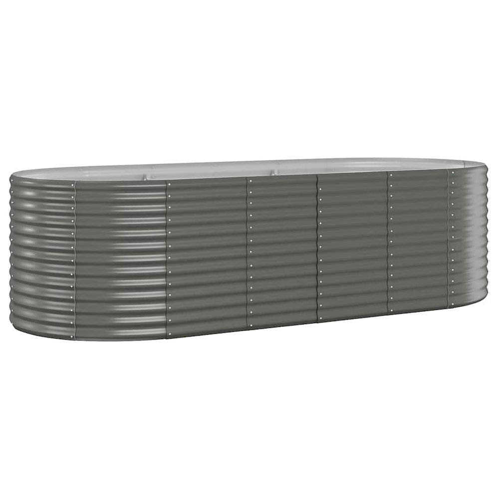 Lit surélevé de jardin acier galvanisé 249x100x68cm gris