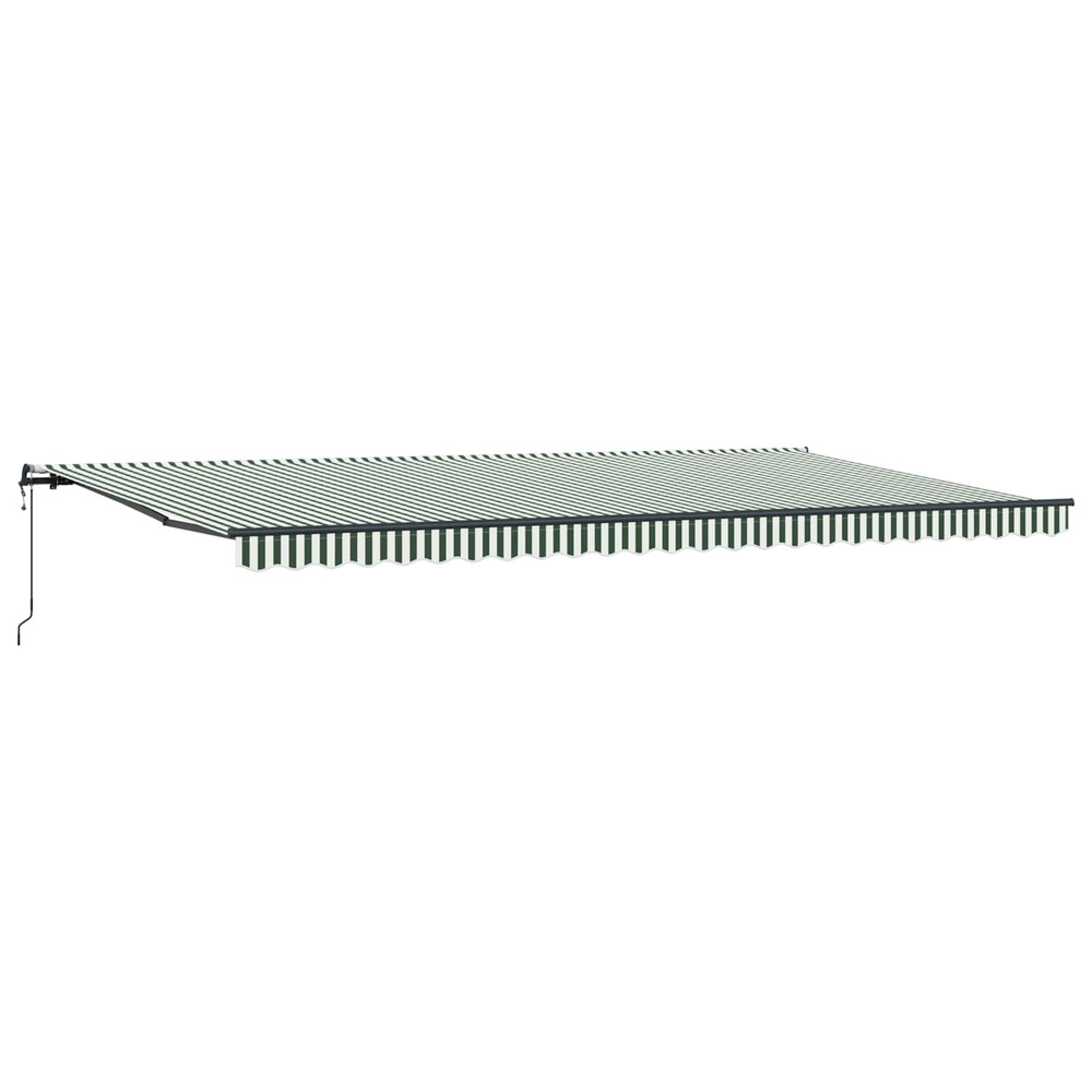Auvent rétractable vert et blanc 600 × 350 cm