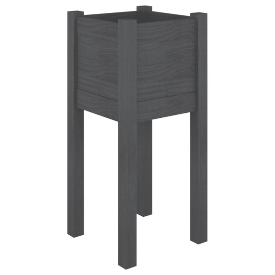 Jardinière d'extérieur gris 31x31x70 cm bois de pin massif