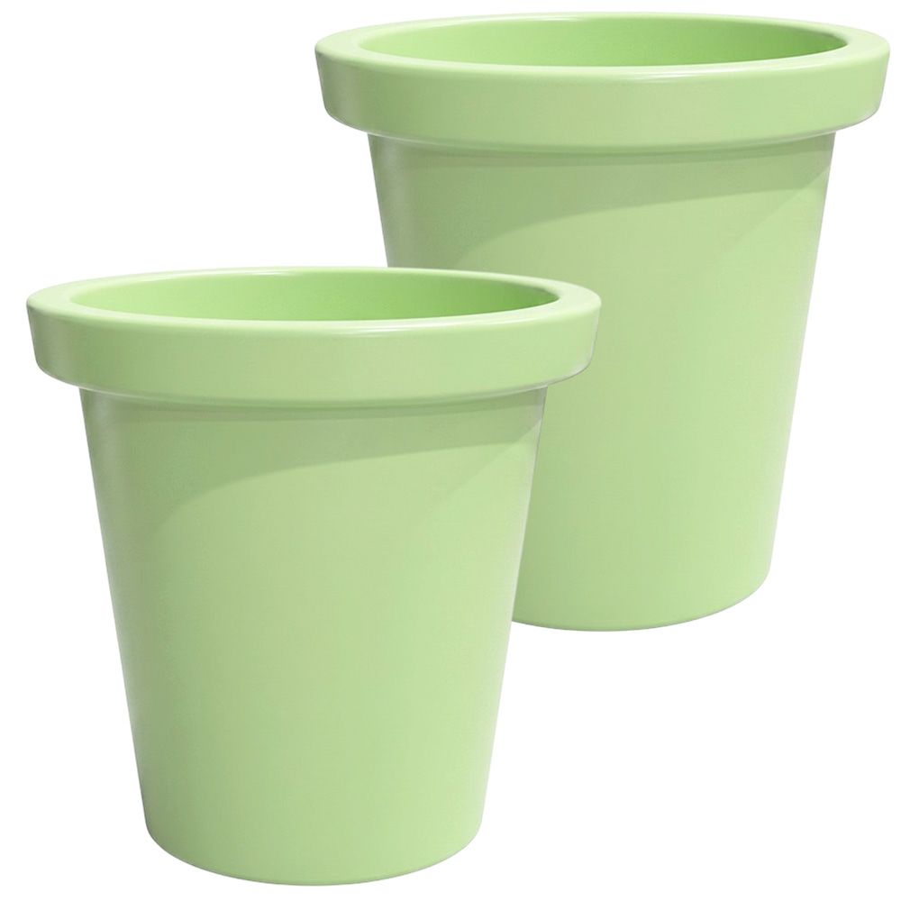 Pot de fleurs rond xxl delight 420l- lot de 2 - plast'up rotomoulage