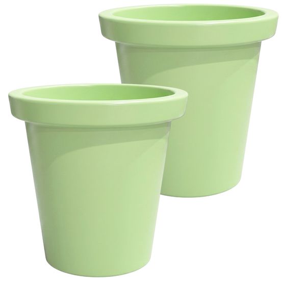 Pot de fleurs rond xxl delight 420l- lot de 2 - plast'up rotomoulage