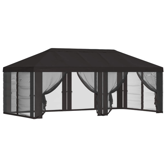 Housse de tonnelle avec murs latéraux 6 x 3 m anthracite