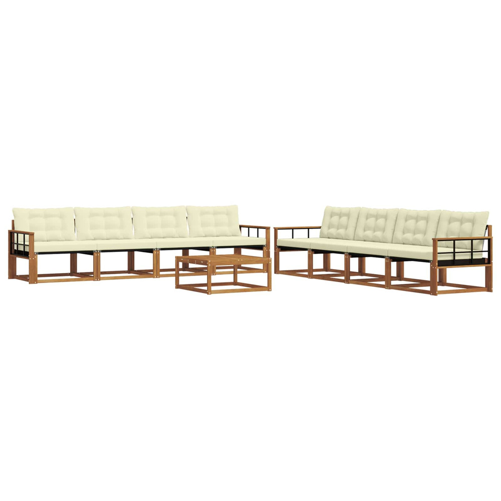 Ensemble de canapés d'extérieur 9 pcs naturel et crème