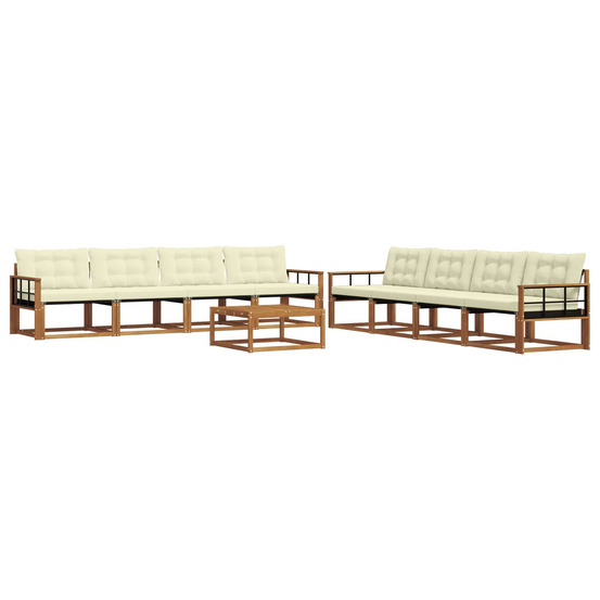 Ensemble de canapés d'extérieur 9 pcs naturel et crème