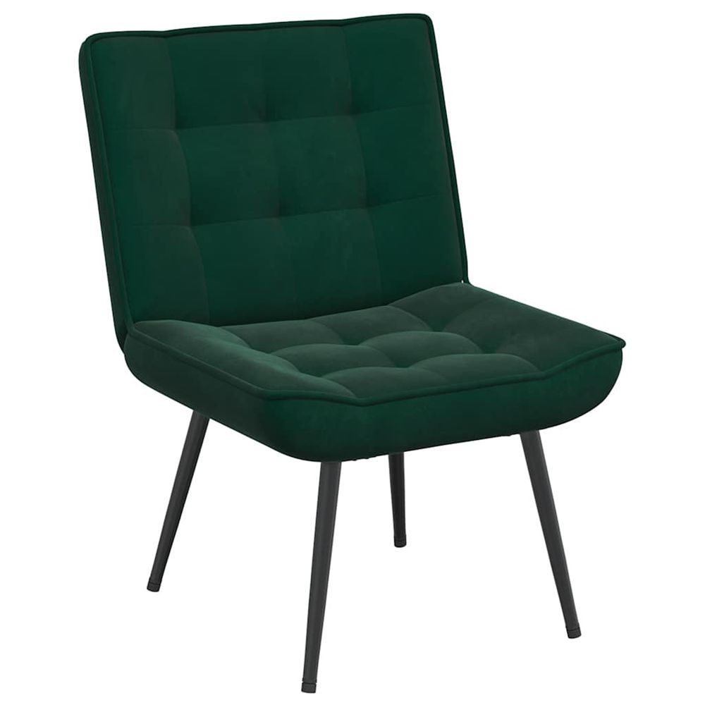 Chaise de relaxation vert foncé 64x74x84 cm velours