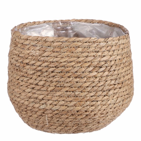 Mica decorations jorck panier à plantes - h19 x ø22 cm - jonc de mer - marron clair