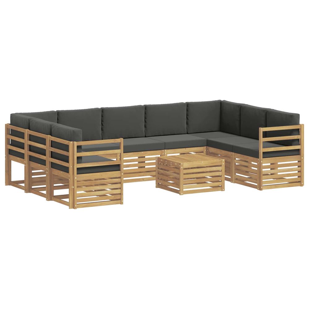 Ensemble de canapés d'extérieur 10 pc blanc et anthracite