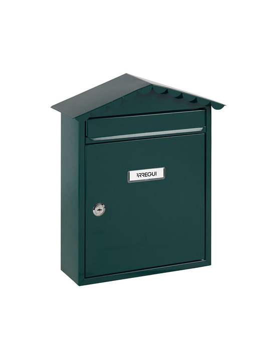 Boîte aux lettres individuelle extérieure, moyenne, visit, acier, vert, 30 x 11 x 36 cm