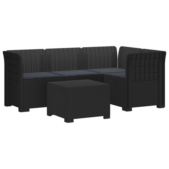 Canapé de jardin 4 places avec coussins style rotin pp