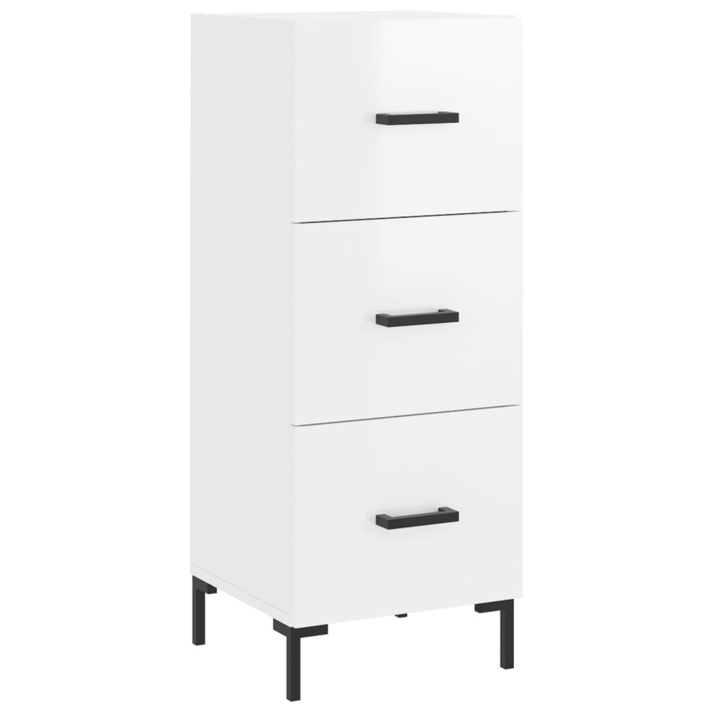 Buffet bahut commode armoire meuble de rangement organisateur cuisine salle de séjour salon brillant 34,5 x 34 x 90 cm bois d