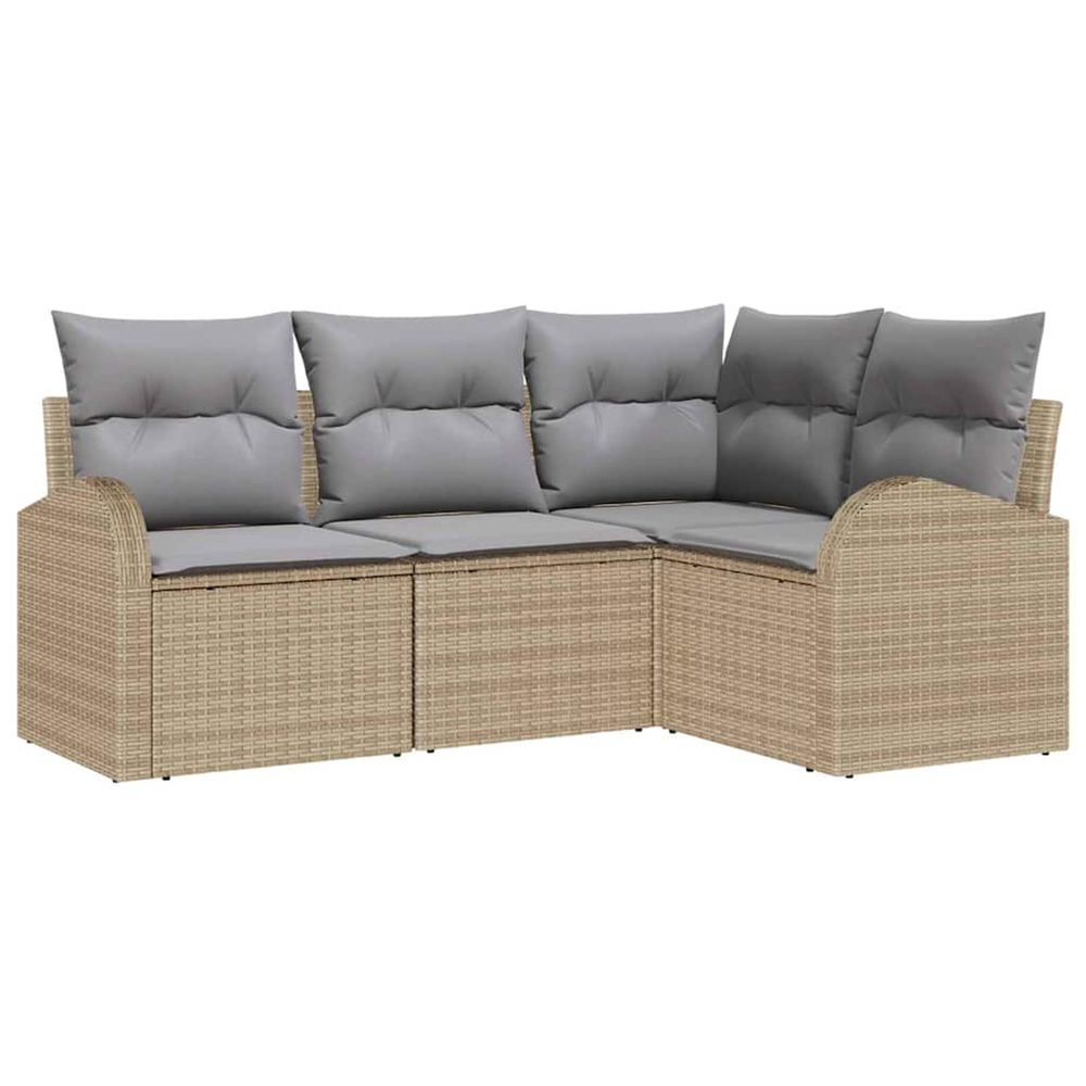 Ensemble de canapé de jardin 4 pcs beige et gris clair