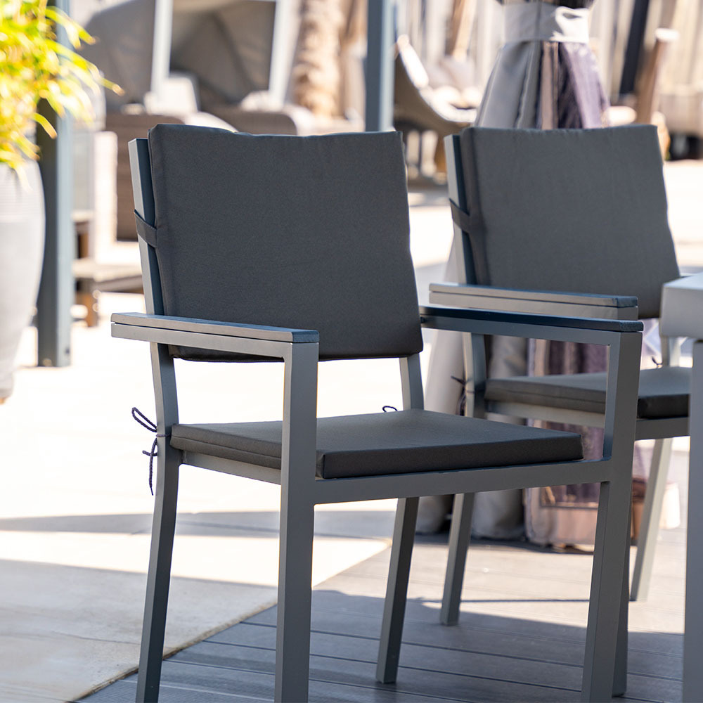 Home deluxe - 10x coussin d'assise pour chaise de jardin madera - couleur : anthracite, matériau housse : 100% polyester, matériau