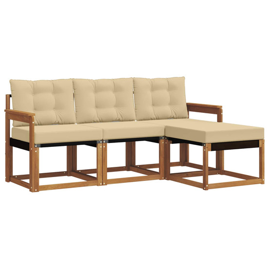 Ensemble de canapés d'extérieur 4 pcs naturel et beige