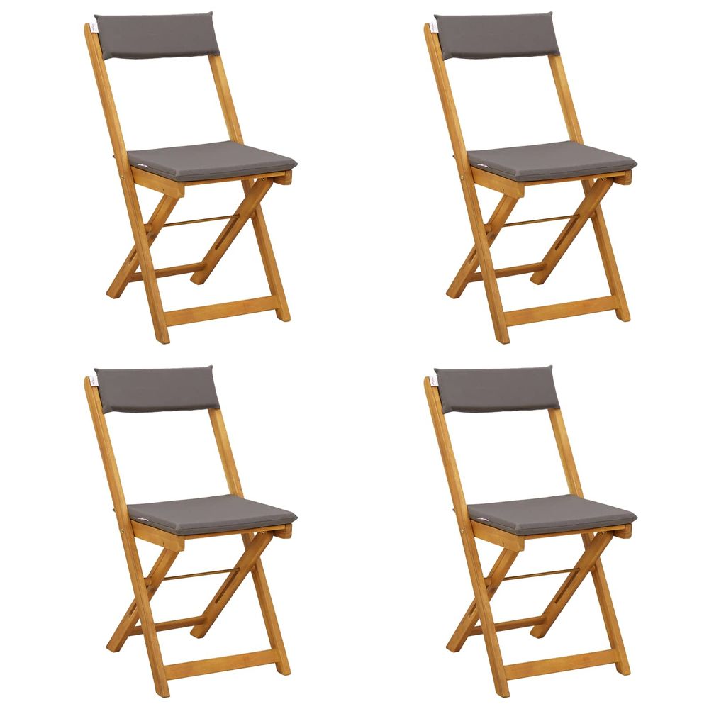 Chaises de bistrot d'extérieur 4 pc gris foncé