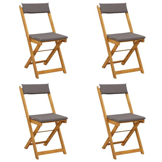 Chaises de bistrot d'extérieur 4 pc gris foncé