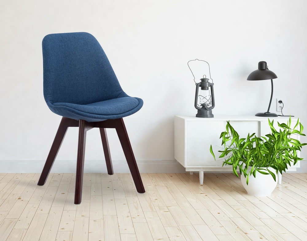 Chaise visiteur borneo v2 tissu noyer