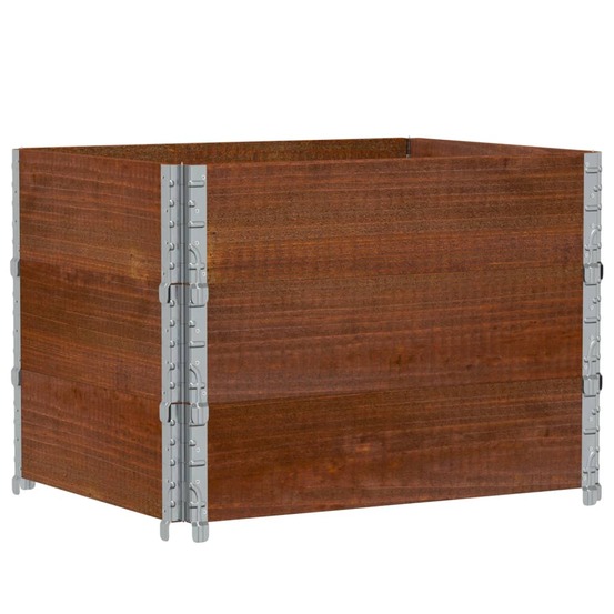 Jardinière bac lit surélevé plantes fleurs terrasse jardin 80 x 60 cm bois massif de pin marron