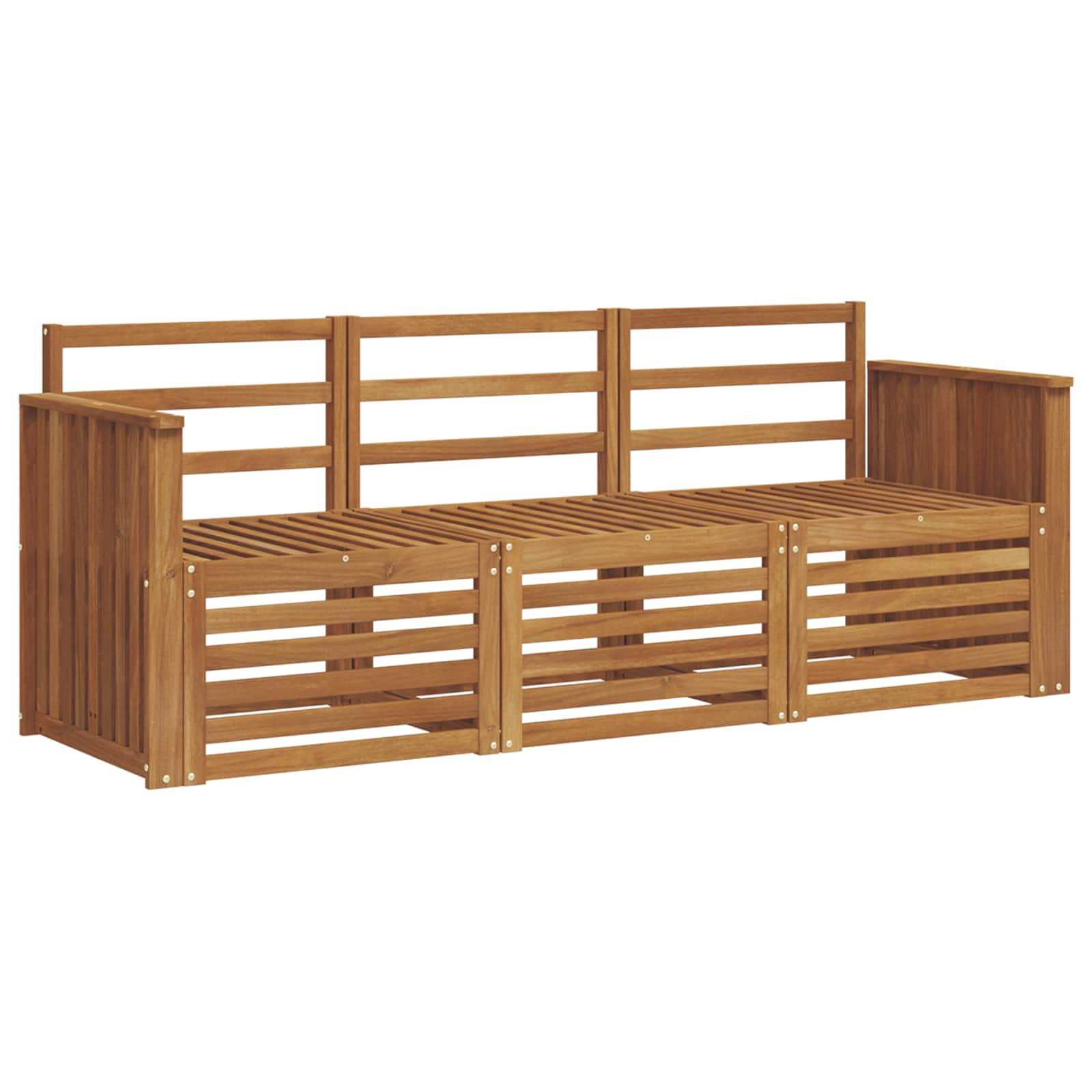 Ensembles de canapés 3 pcs naturel bois d'acacia massif