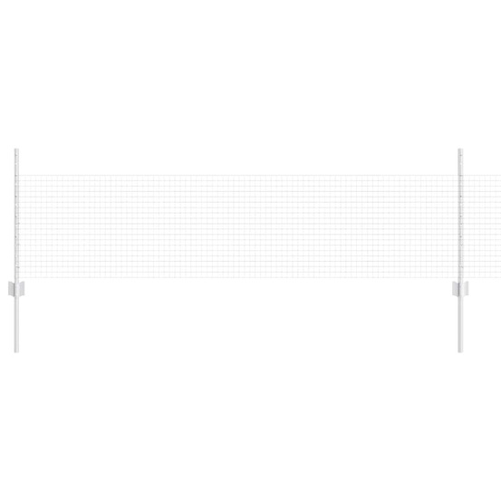 Clôture et poteau argent 0,5 x 10 m acier