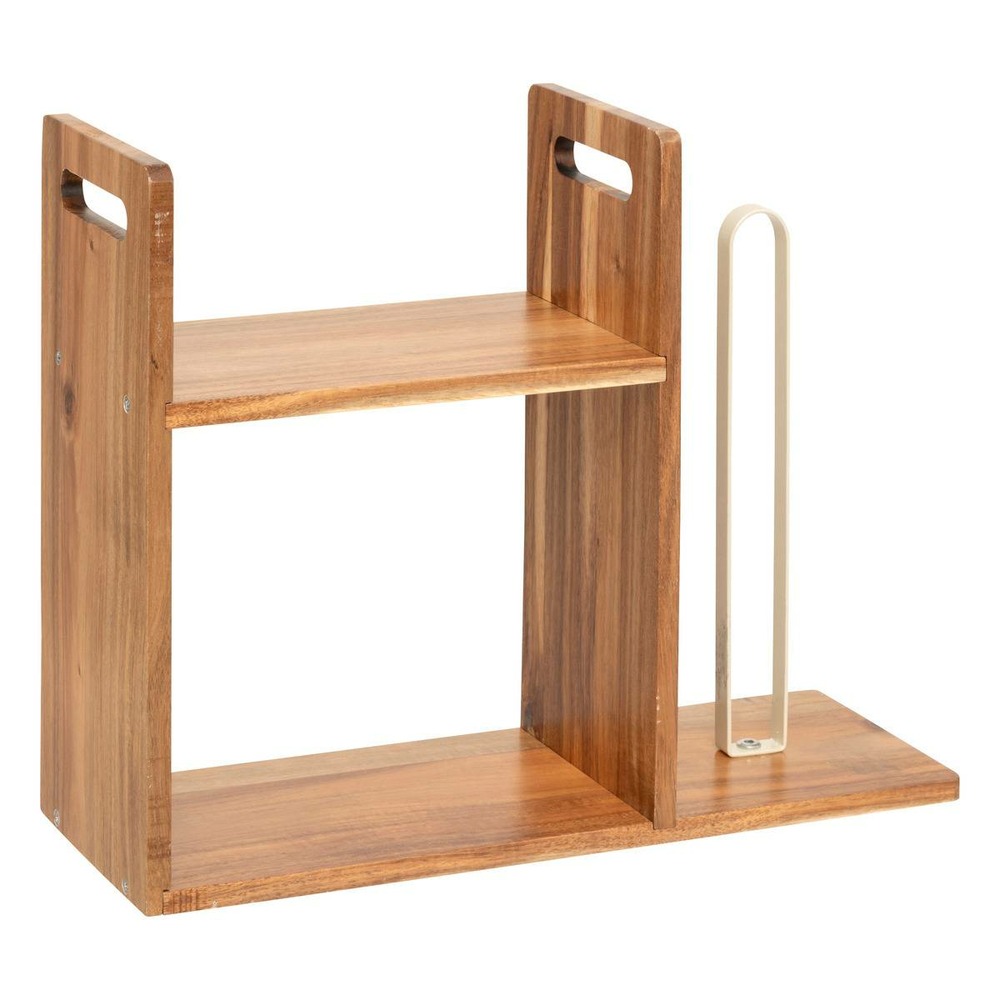 5five - etagère et porte-rouleau 2 niveaux acacia