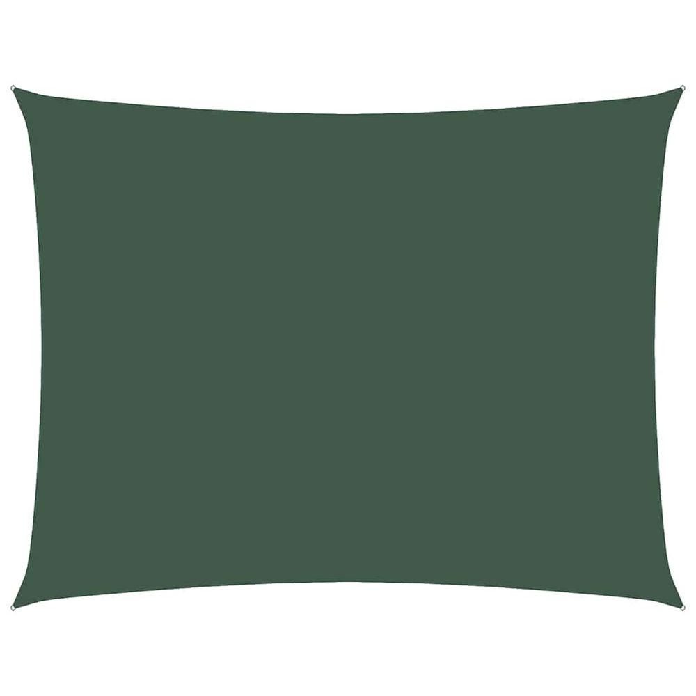 Voile de parasol tissu oxford rectangulaire 3,5x5 m vert foncé