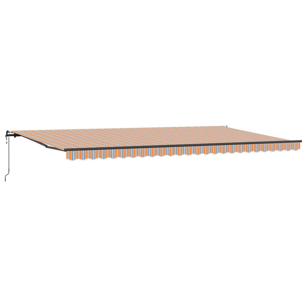 Auvent rétractable multicolore 600 × 300 cm tissu et aluminium