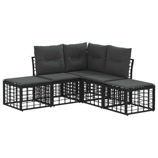 Ensemble de canapés d'extérieur noir polyester