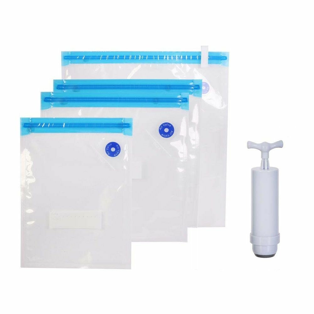 Sachet réutilisable avec pompe vide d'air (lot de 4)