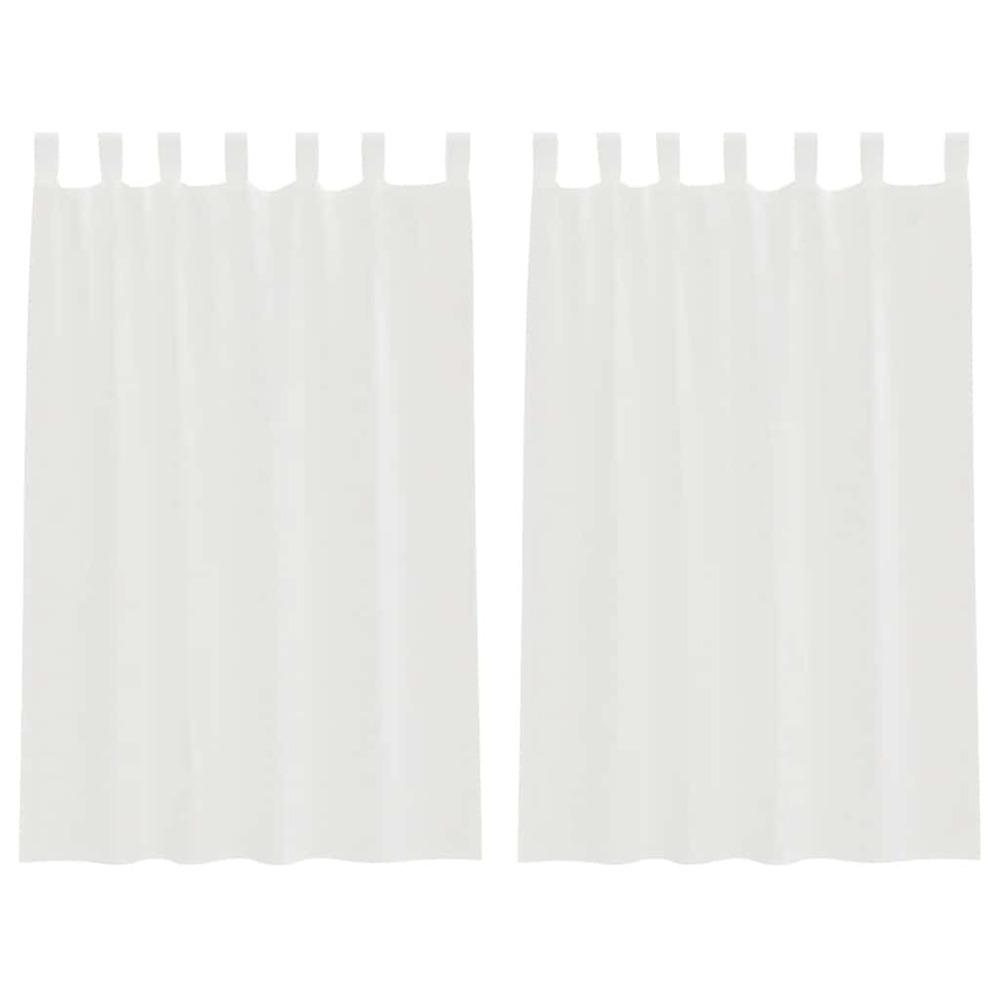 Rideaux en voile avec boucles 2 pcs blanc 140x175 cm