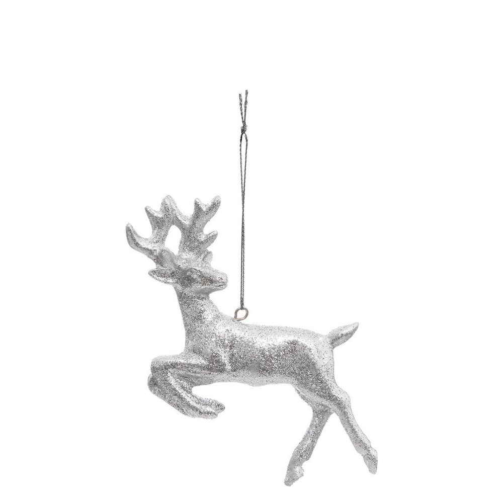 Sujet de noël renne argenté paillettes