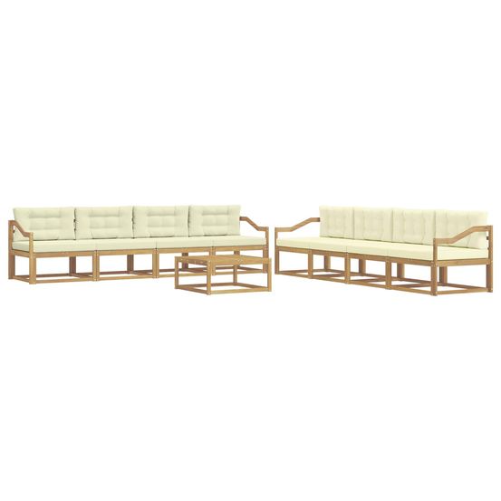Ensemble de canapés d'extérieur 9 pc blanc et crème polyester