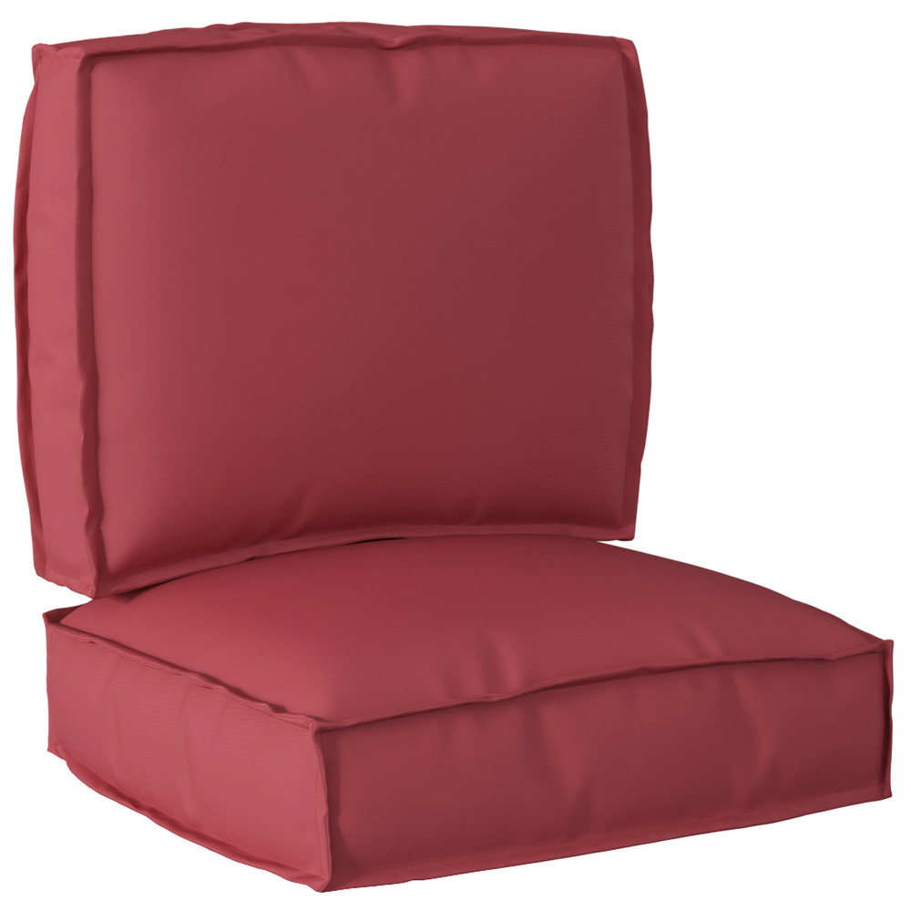 Ensemble de coussins de palette 2 pièces rouge vin tissu oxford