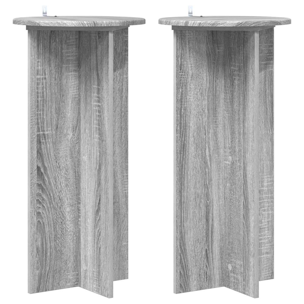 Support de plante 2 pièces sonoma gris 40 x 40 x 80 cm