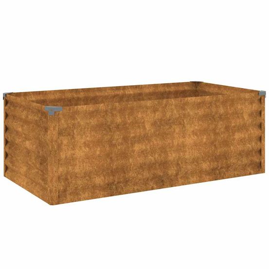 Jardinière d'extérieur surélevée 100x50x36 cm acier corten