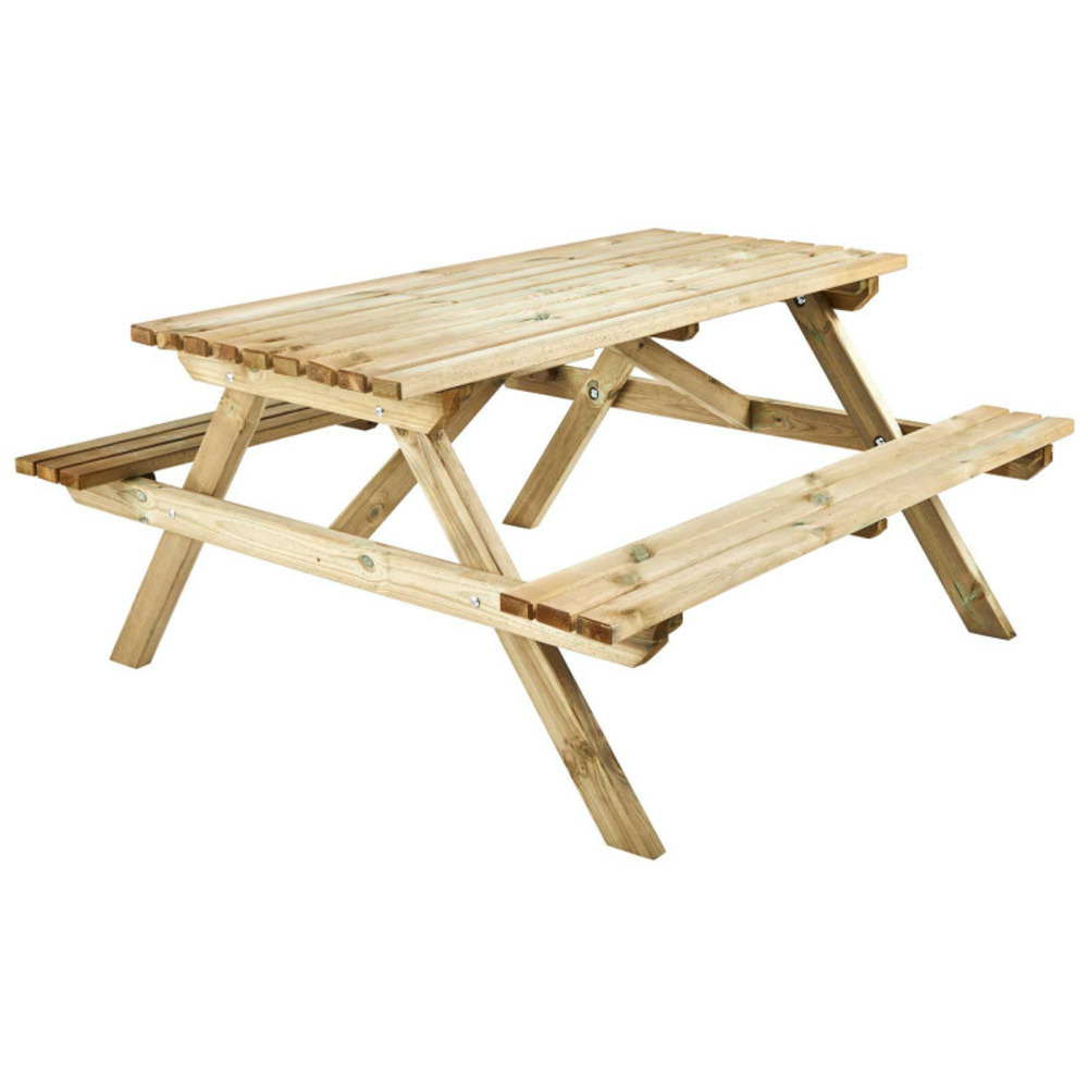 Table de pique nique en bois 6 personnes - alma
