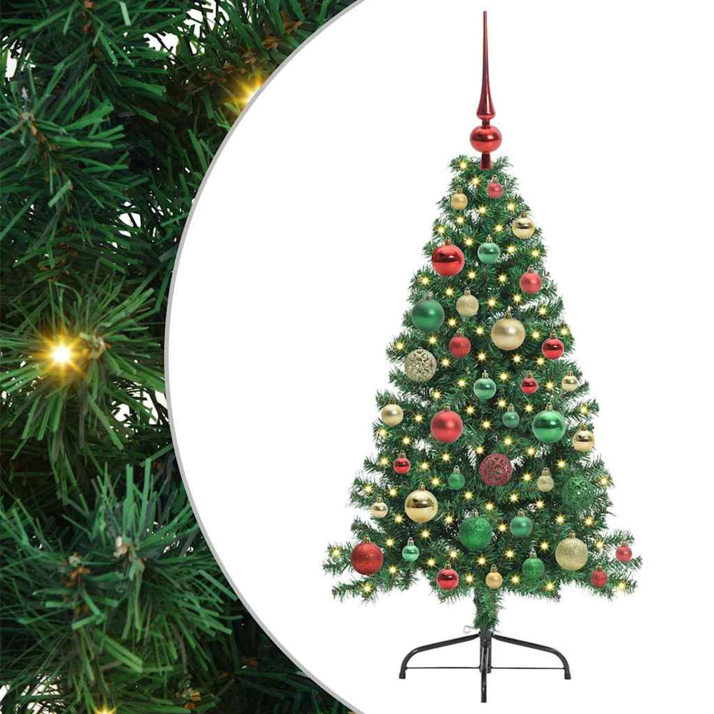 Sapin de noël artificiel pré-éclairé vert 120 cm pvc