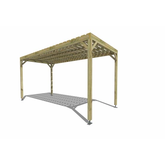 Pergola bois • 2m x 5m • indépendante • sens profondeur • platelage bois • livraison comprise