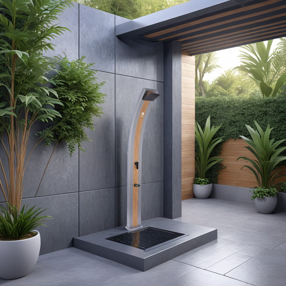 Sined doccia ella grigia douche solaire en aluminium avec lavepieds