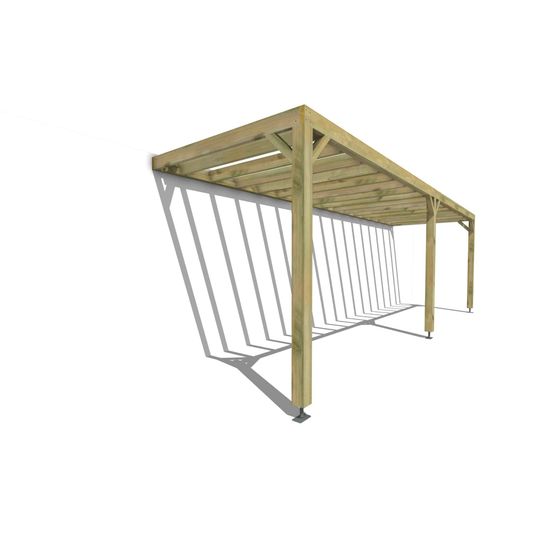 Pergola bois • 8m x 2m • adossée • sens profondeur • livraison comprise