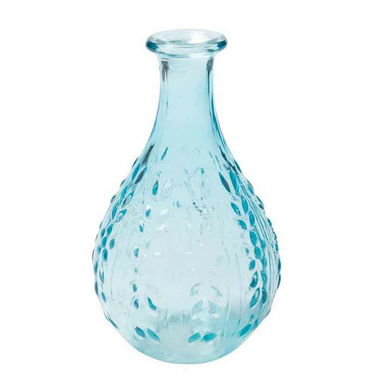 Vase liseron bleu verre 15x9x9cm