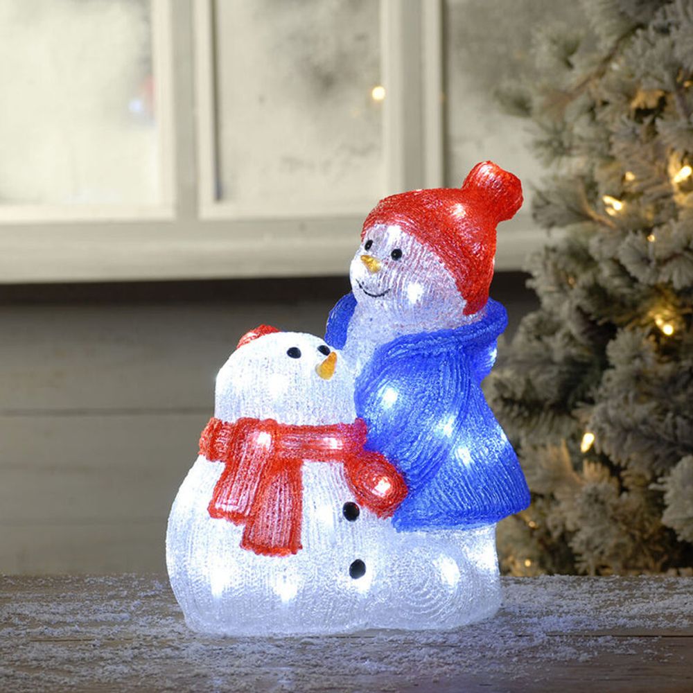 Bonhomme de neige et son ami en acrylique